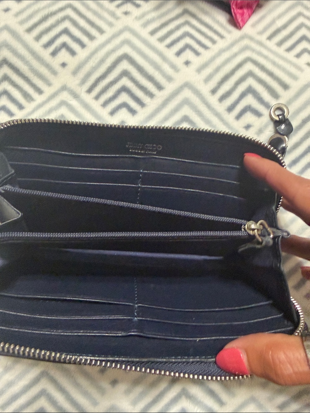 Jimmy Choo Star-Studded Black Patent  long Wallet EUC - Picture 6 of 16